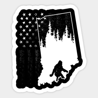 Indiana Bigfoot American Flag Sticker